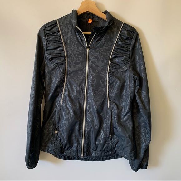 Lucy Gray Blue Printed Zip Up Jacket - Picture 1 of 7